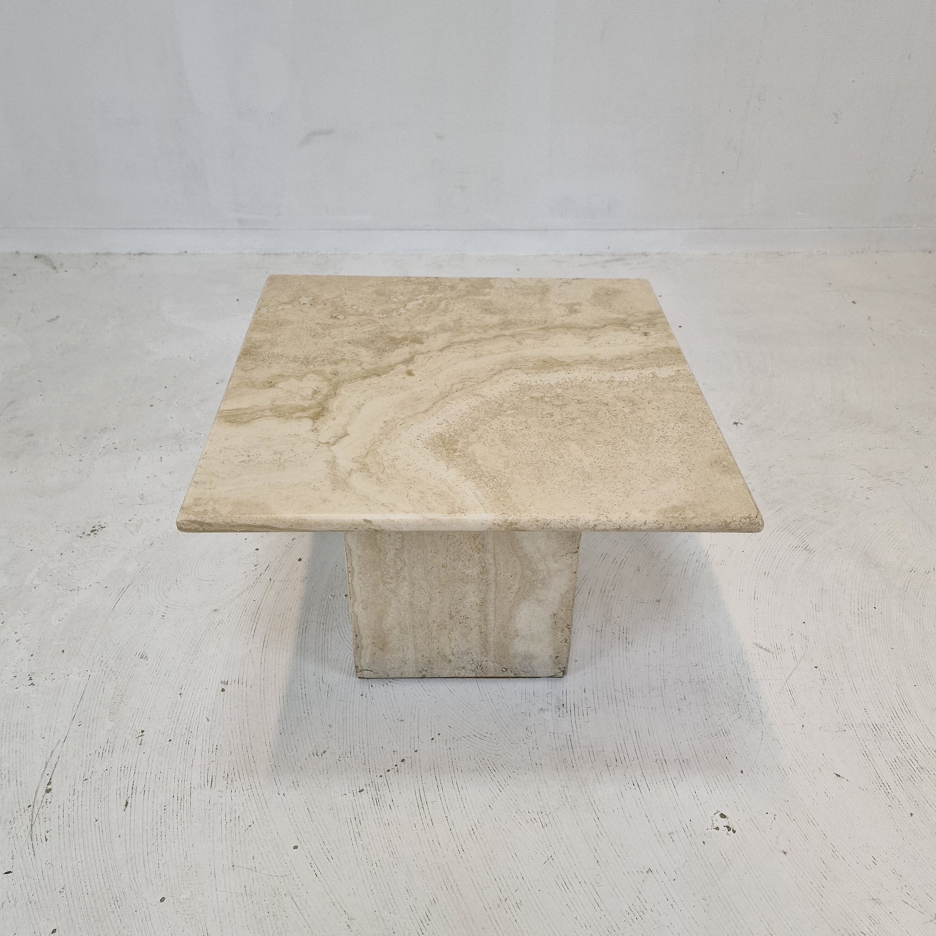 Italian travertine coffee table, 1980s