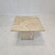 Table basse italienne en travertin, années 1980