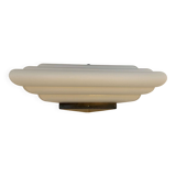 Vintage Murano opal glass corner wall lamp, by Vetri Italy 1970
