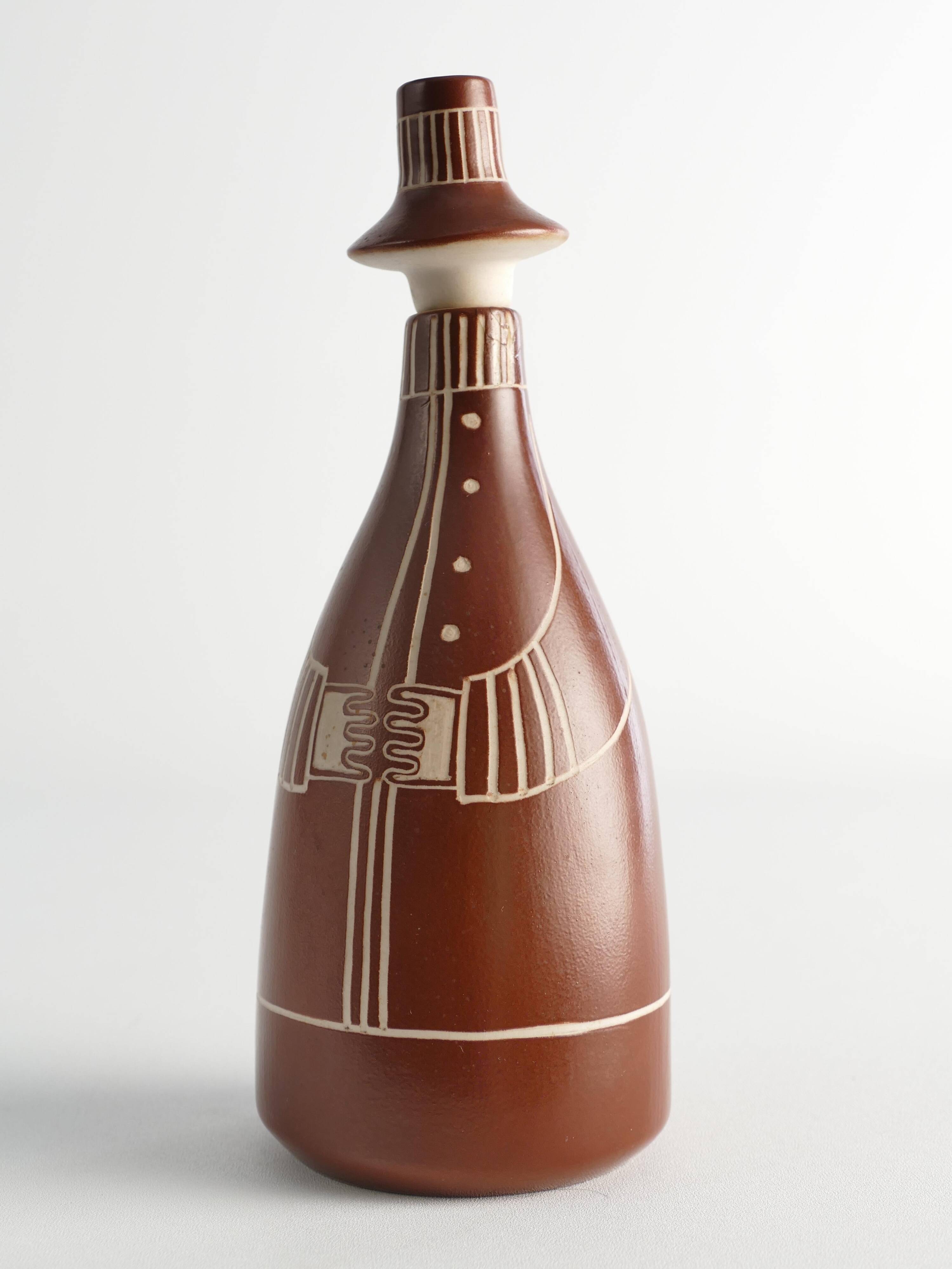 Scandinavian Modern "Tarina" Decanter by Arabia, Finland 1950s