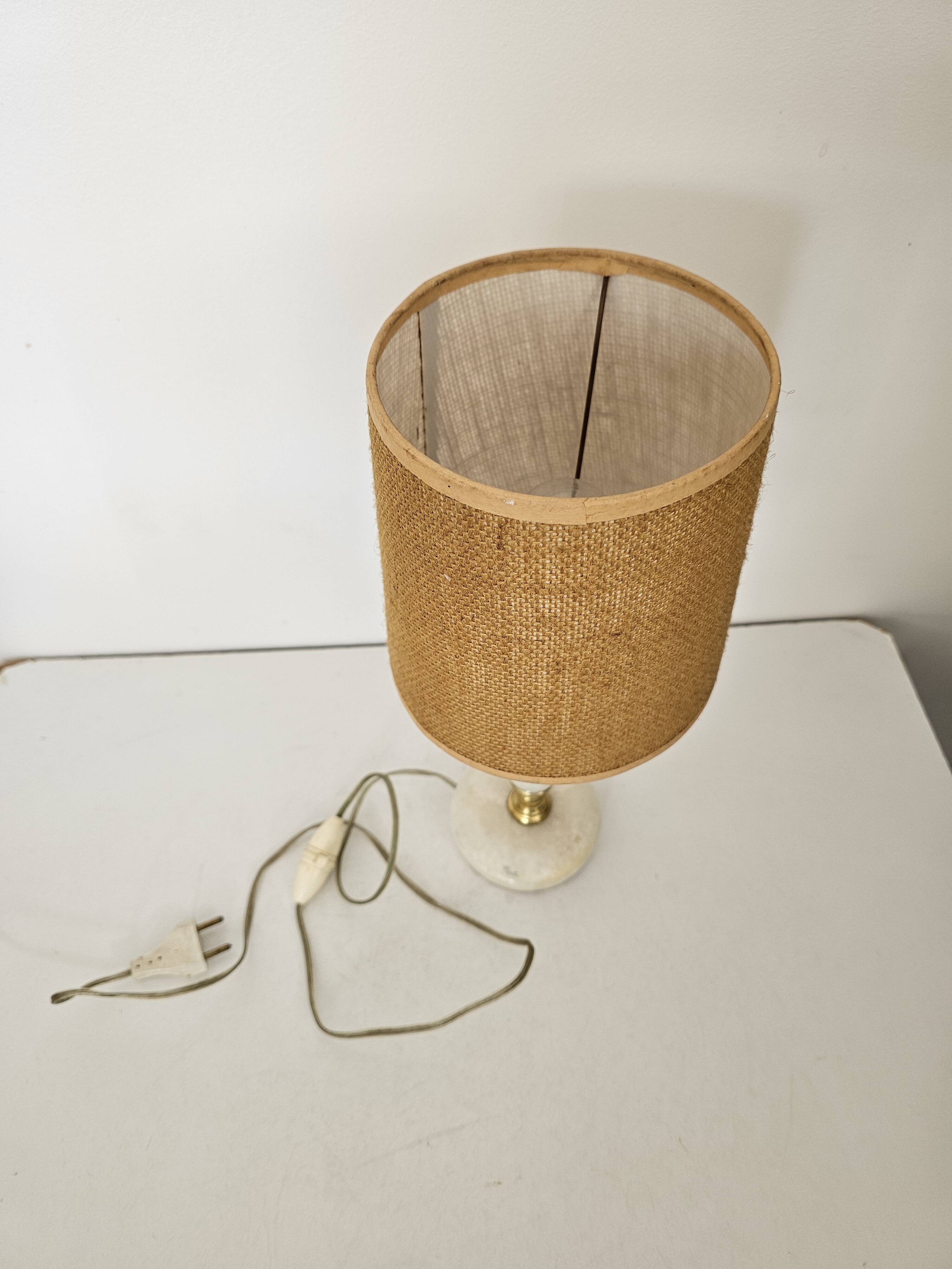 Table lamp with alabaster marble base, vintage 60s.