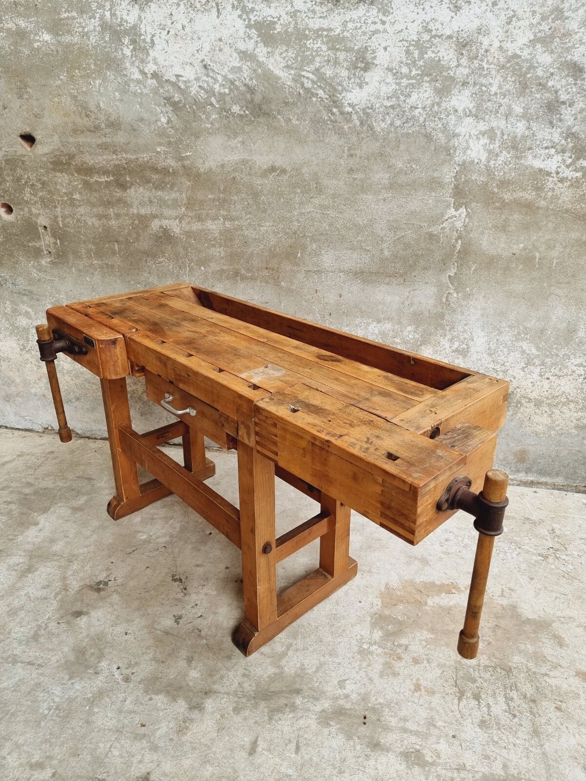 Workbench side table bathroom furniture beech