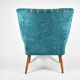 Cocktail vintage armchair, 60s, turquoise with pink edge, restored