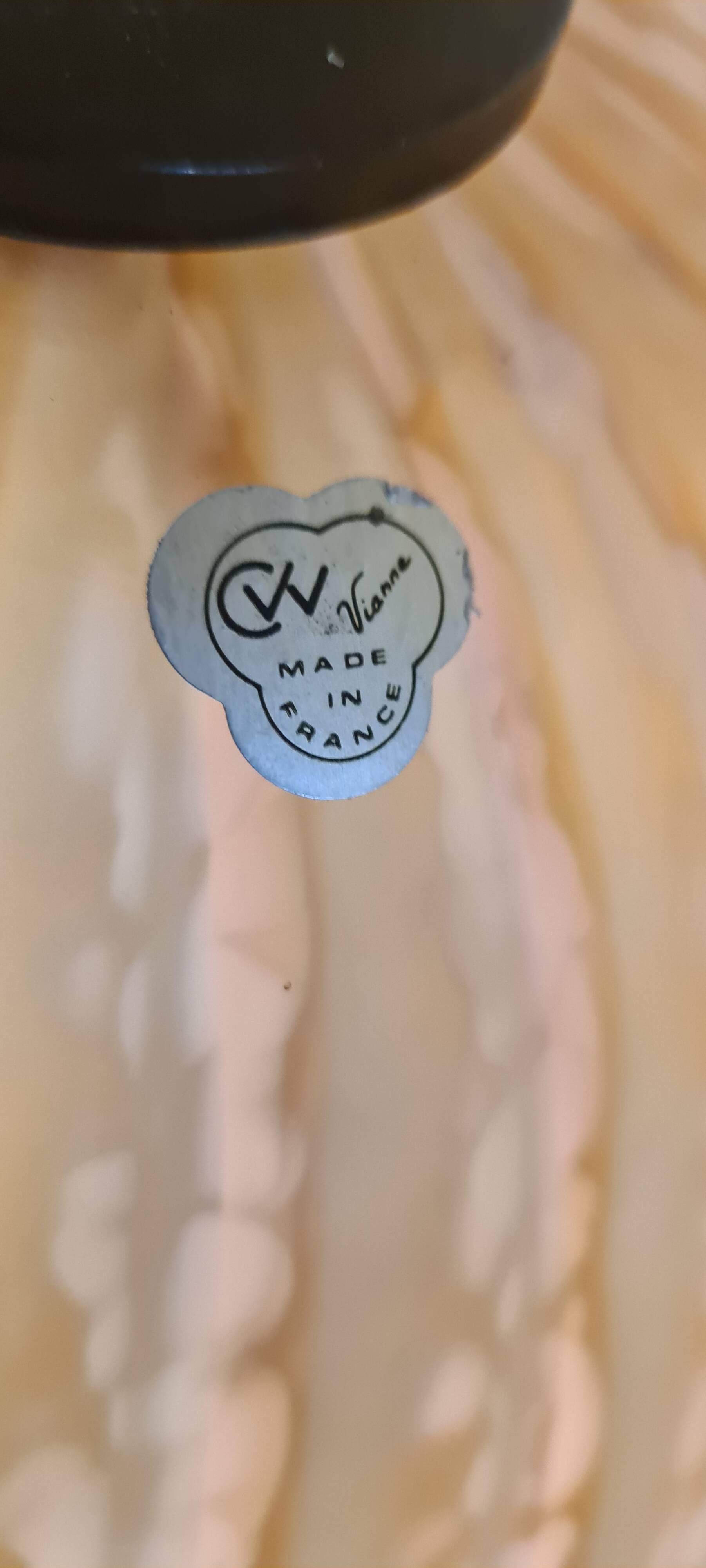 polished brass lamp 1970 glass paste lampshade vianne 56x35 elec ok