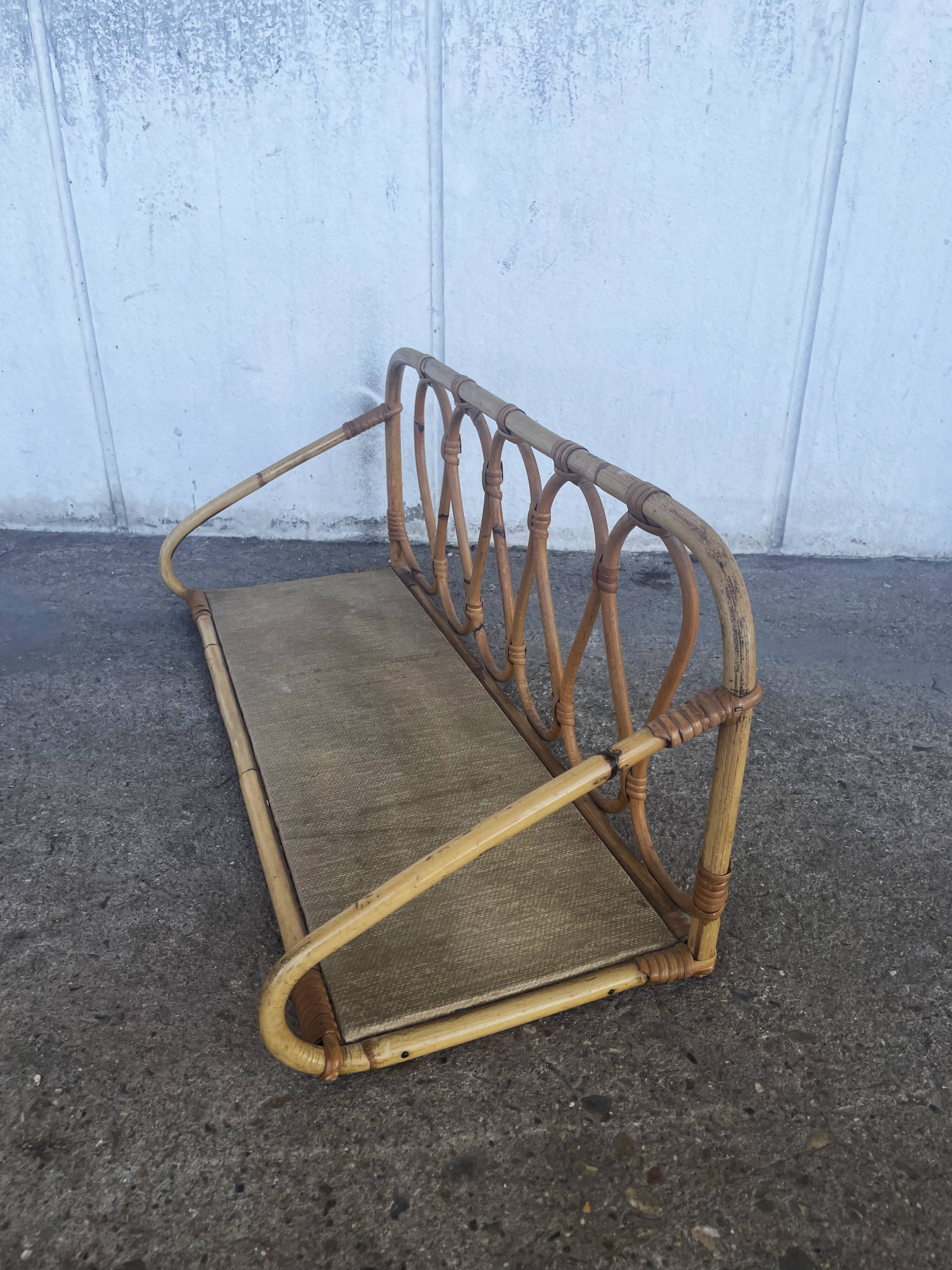 Vintage rattan shelf