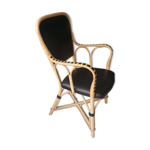 fauteuil rotin et cuir