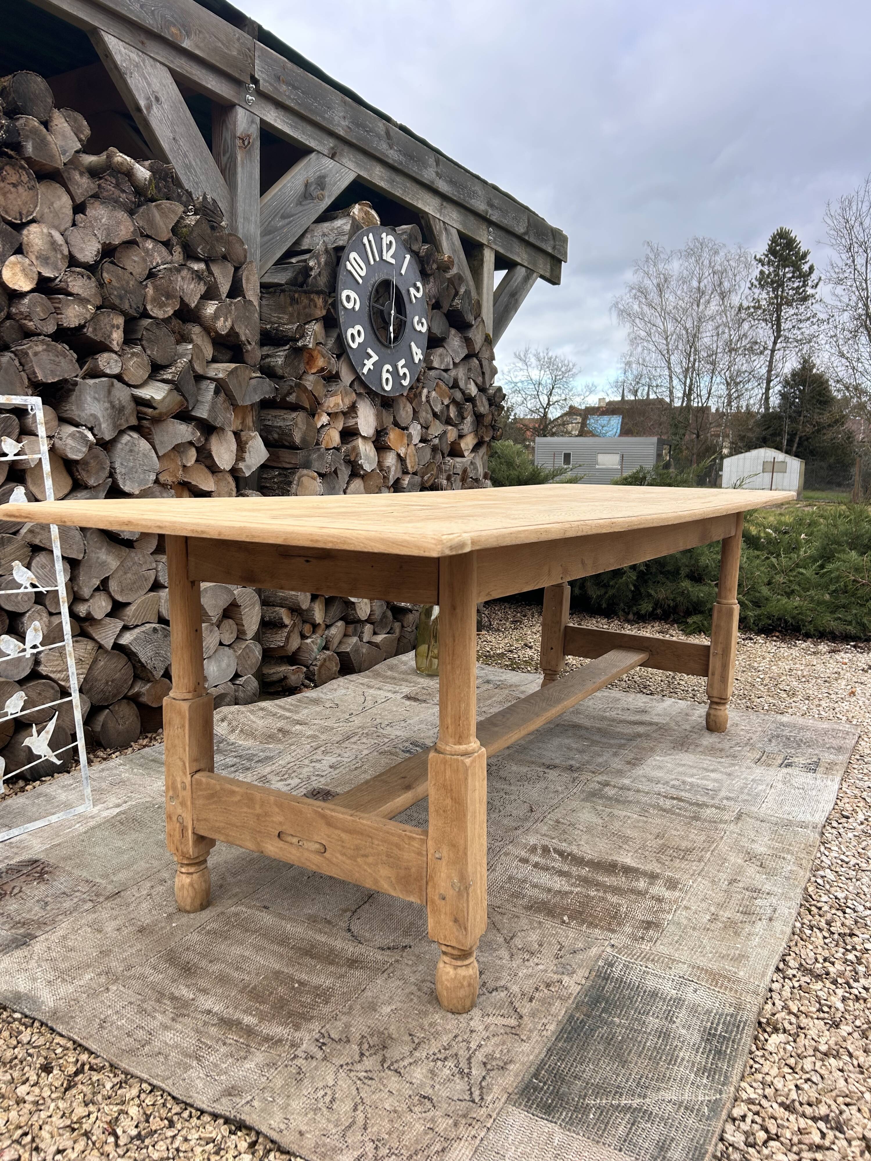 Solid oak farmhouse table 233cm