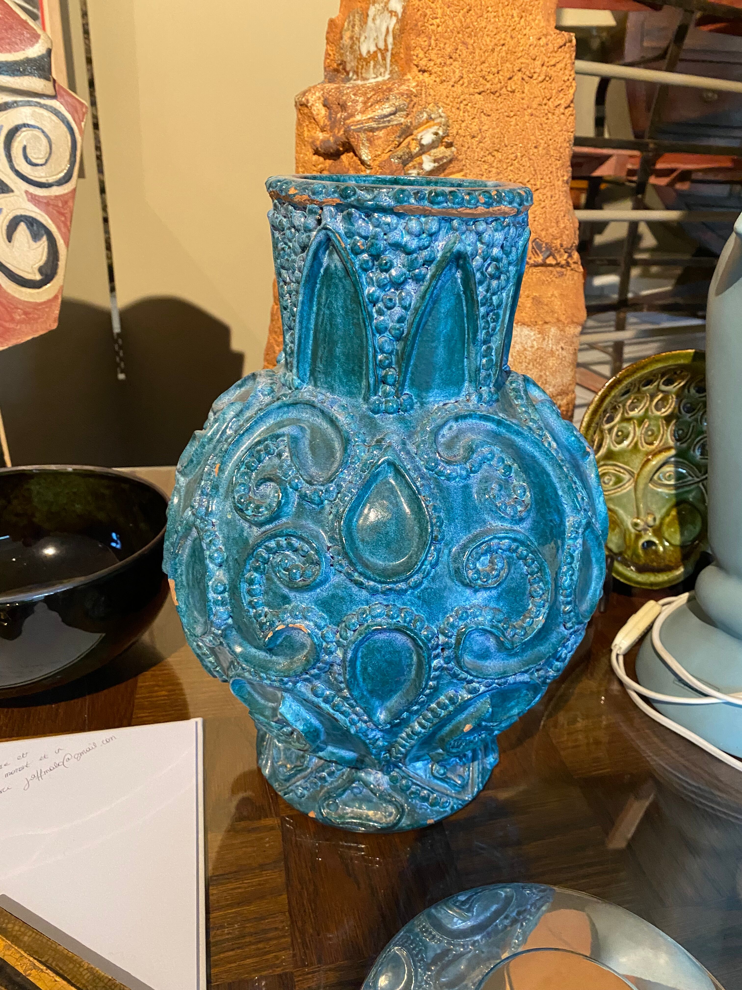 Vase bleu vintage