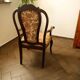Antique Queen Anne Revival Carver Armchair with Floral Tapestry Upholstery
