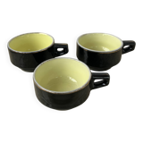 3 cups of black & yellow bistro coffee from Salès, France