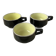 3 cups of black & yellow bistro coffee from Salès, France