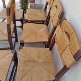 6 antique country mulching chairs