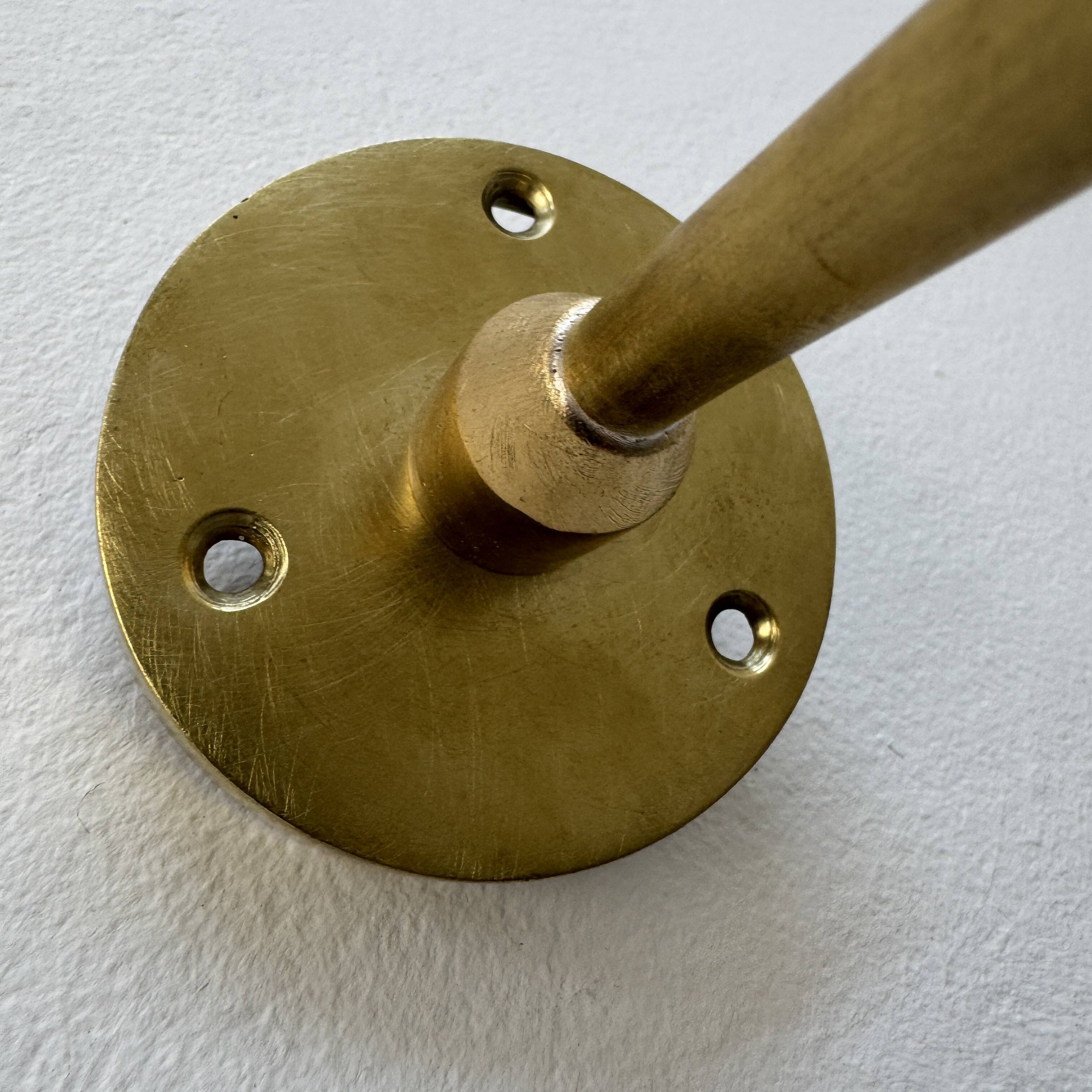 Antique brass and opaline gallows lamp