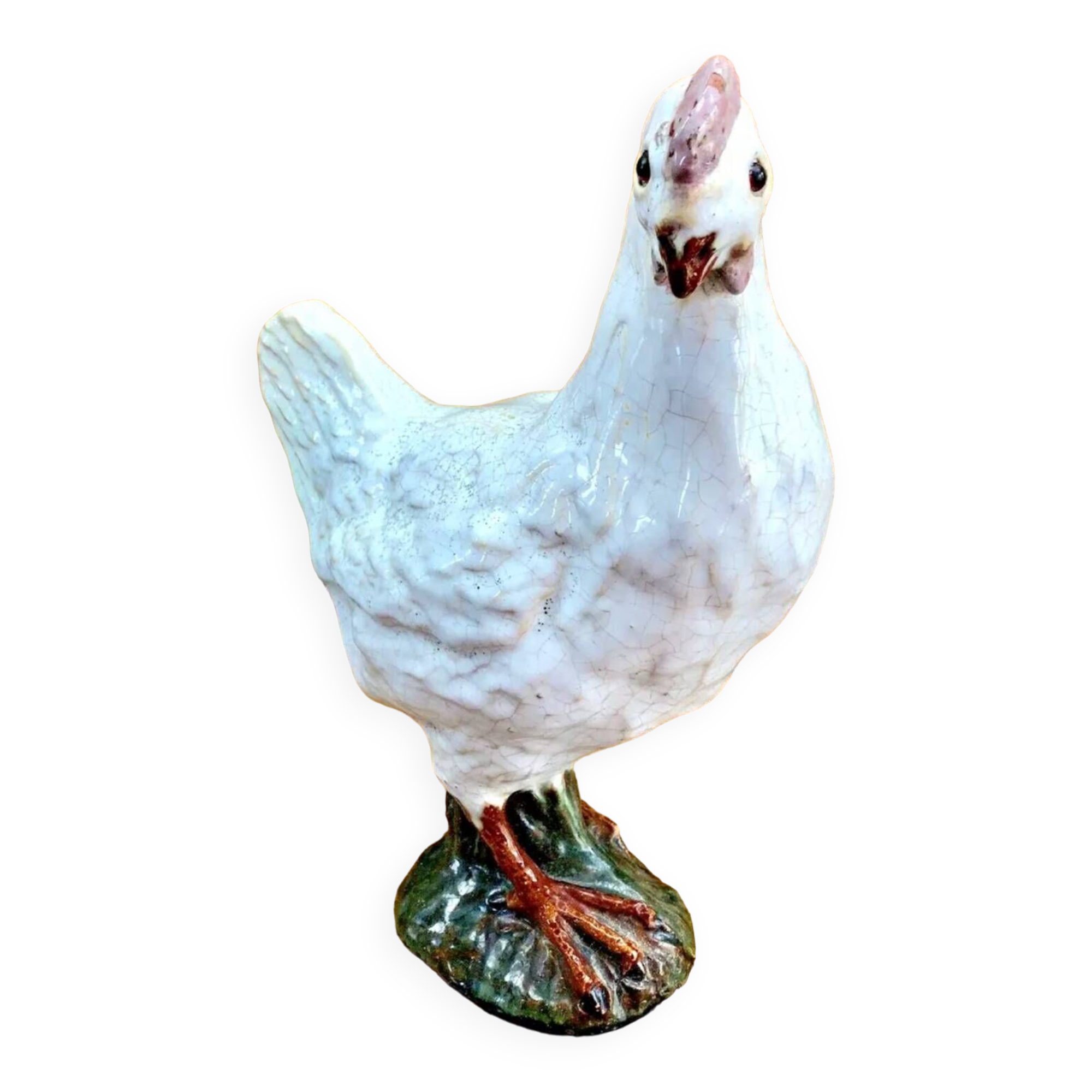 Terracotta hen Bavent XIX sulphide eyes