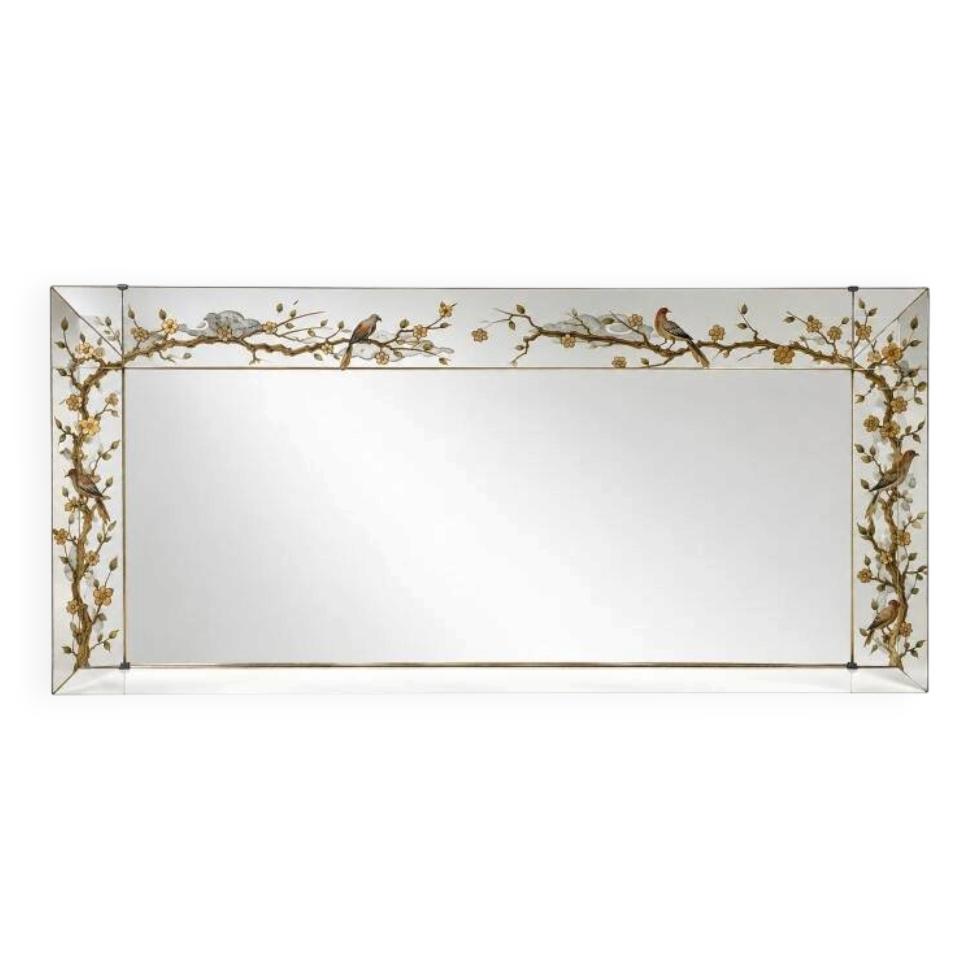 Art Nouveau gilded glass brasserie mirror