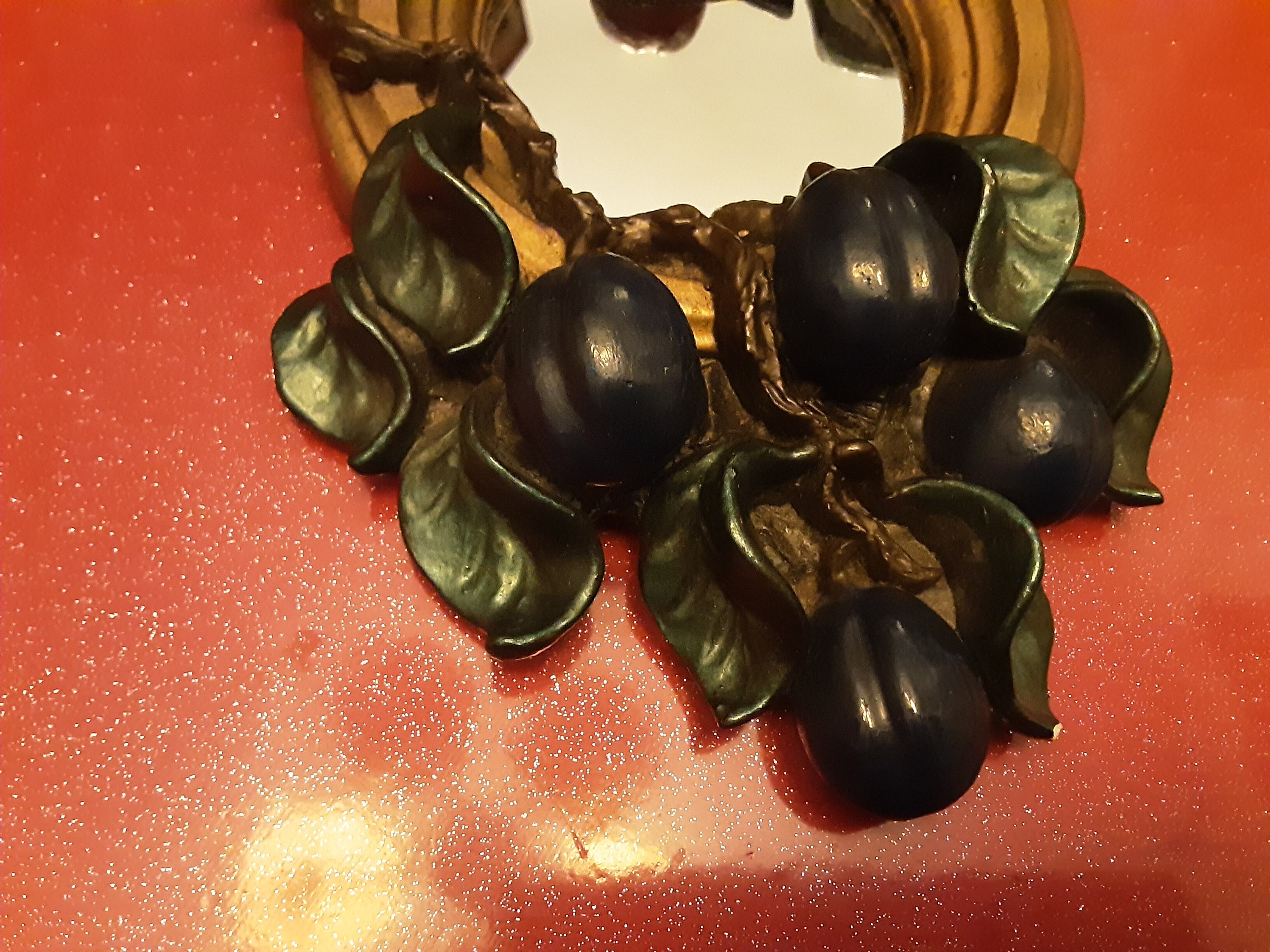 Mirror flat fruit plums rococo style