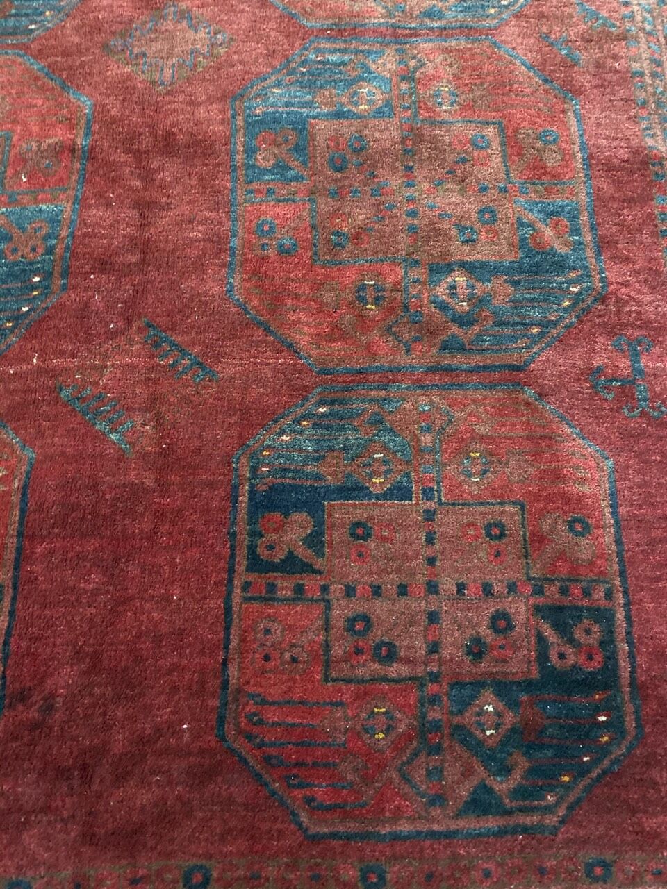 Carpet old Afghan Turkmen 152x230 cm