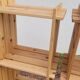 Pair of vintage pine "staircase" bookcase shelves - 1970s