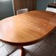 Table Baumann ronde ovale salle à manger bois 2 rallonge scandinave année 60 70