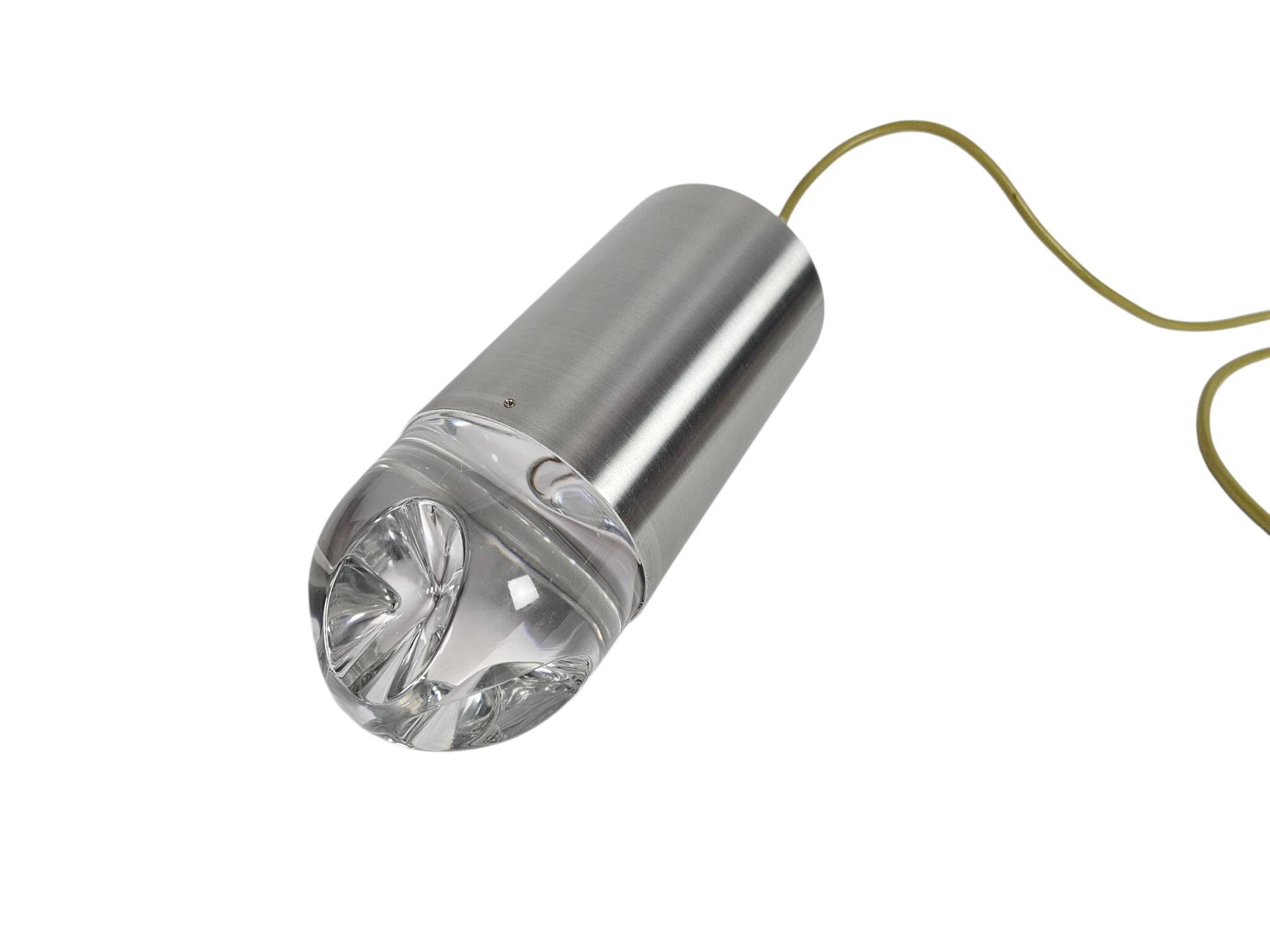 Raak Amsterdam - B 1015 - suspended lamp 'bullet' - aluminium - crystal - 1960s