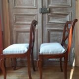 Paire de chaiss Restauration en acajou
