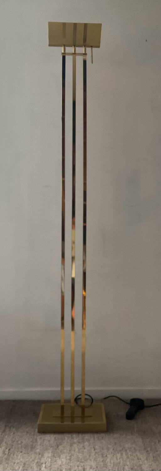 Maison Deknudt brass floor lamp from the 70s