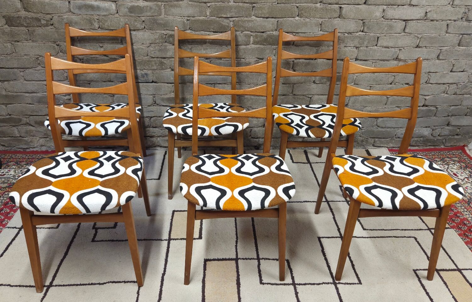Set of 6 vintage Scandinavian chairs Bähre Mignon furniture 1960
