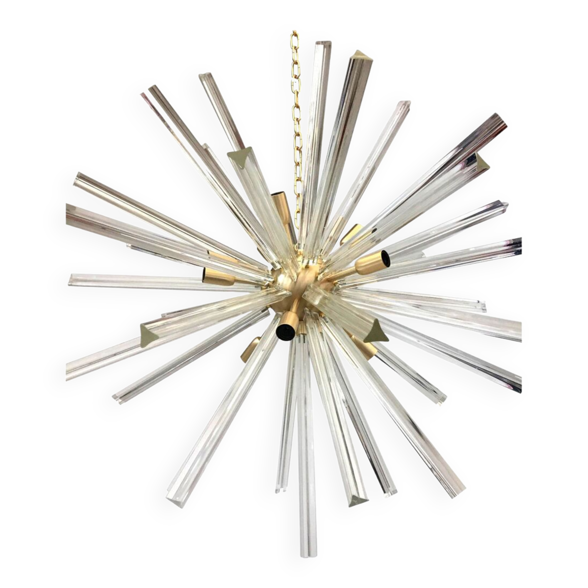 Transparent triedro murano glass sputnik chandelier