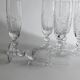 Lot of 12 vintage crystal champagne flutes, Italy 1970s.