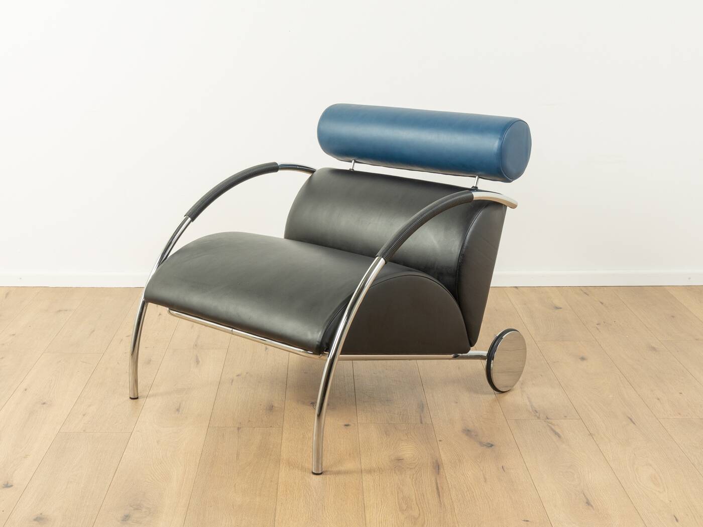 Fauteuil en chrome et cuir Zyklus par Peter Maly pour COR, 1984