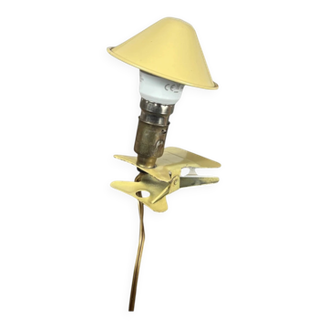 Small mushroom clip lamp pale yellow vintage night light