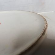 Plate china porcelainE enamelled family pink Lotus + Brand