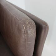 1970s danish brown leather 3-seater sofa