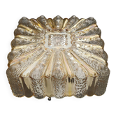 Plafonnier carré bicolore ambre irisé