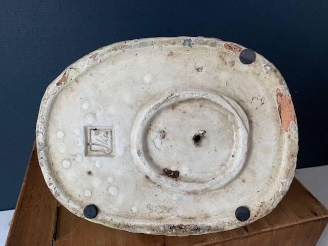 Large glazed terracotta hen