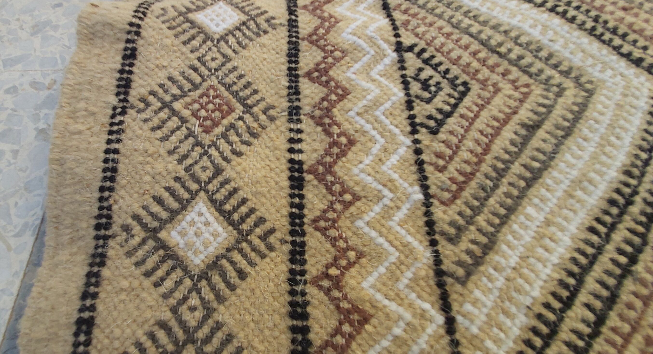 Traditional multi-coloured hallway kilim carpet 280-77cm