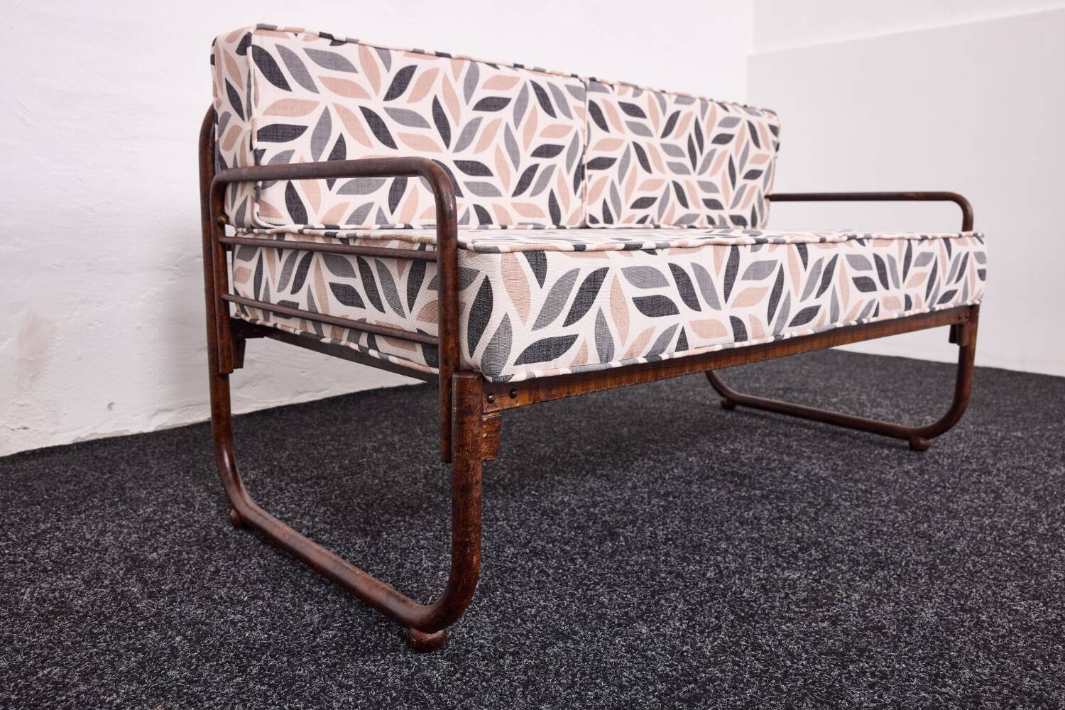 Canapé Bauhaus en acier tubulaire peint à la main par Franz Singer, années 1920 - Metz & Co