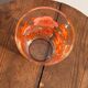 Superb vintage glass with orange floral print