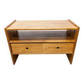 Low furniture Maison Regain solid elm 1960 with drawer