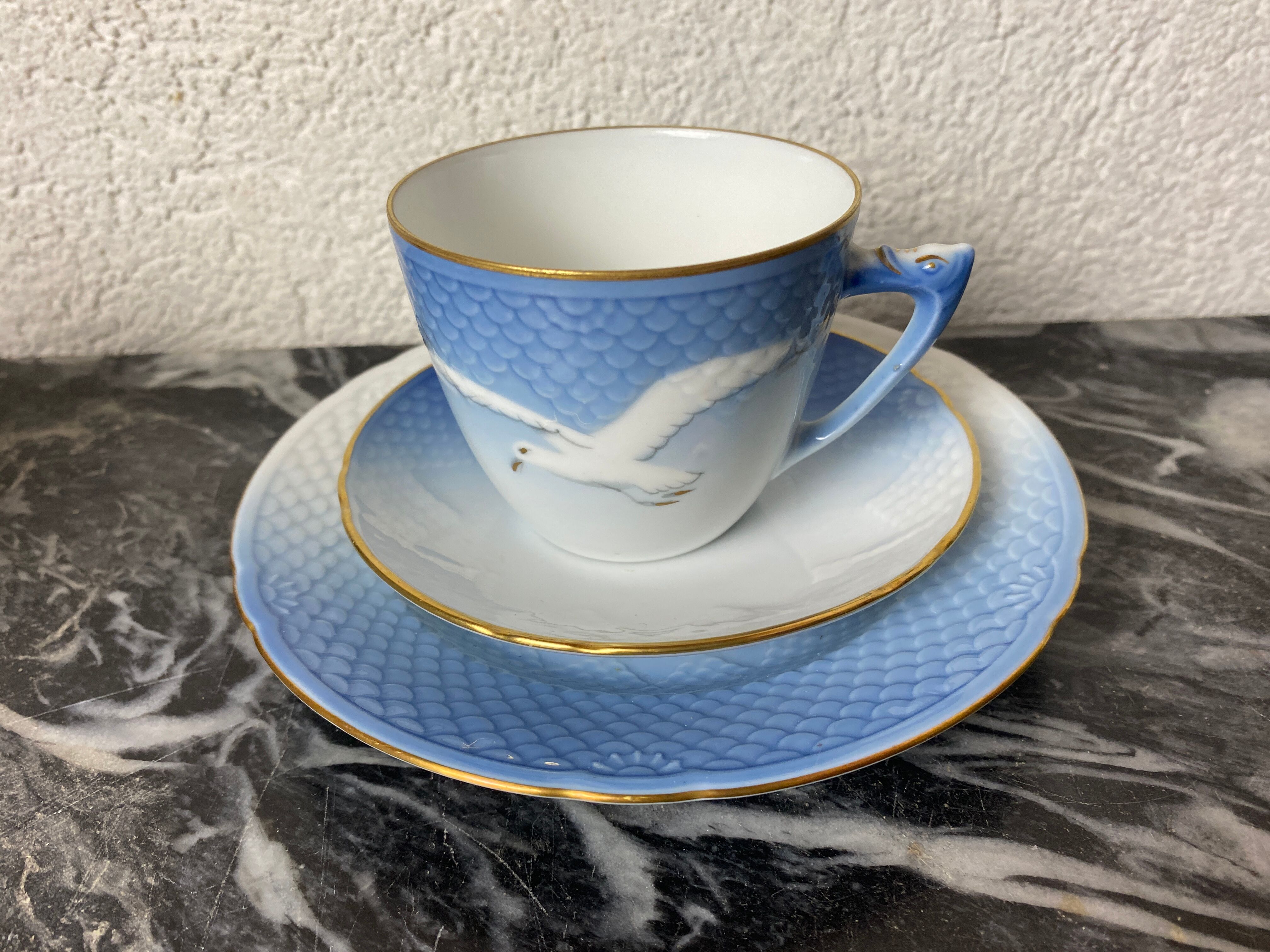 Set of 2 porcelain breakfast sets "Royal Copenhagen"