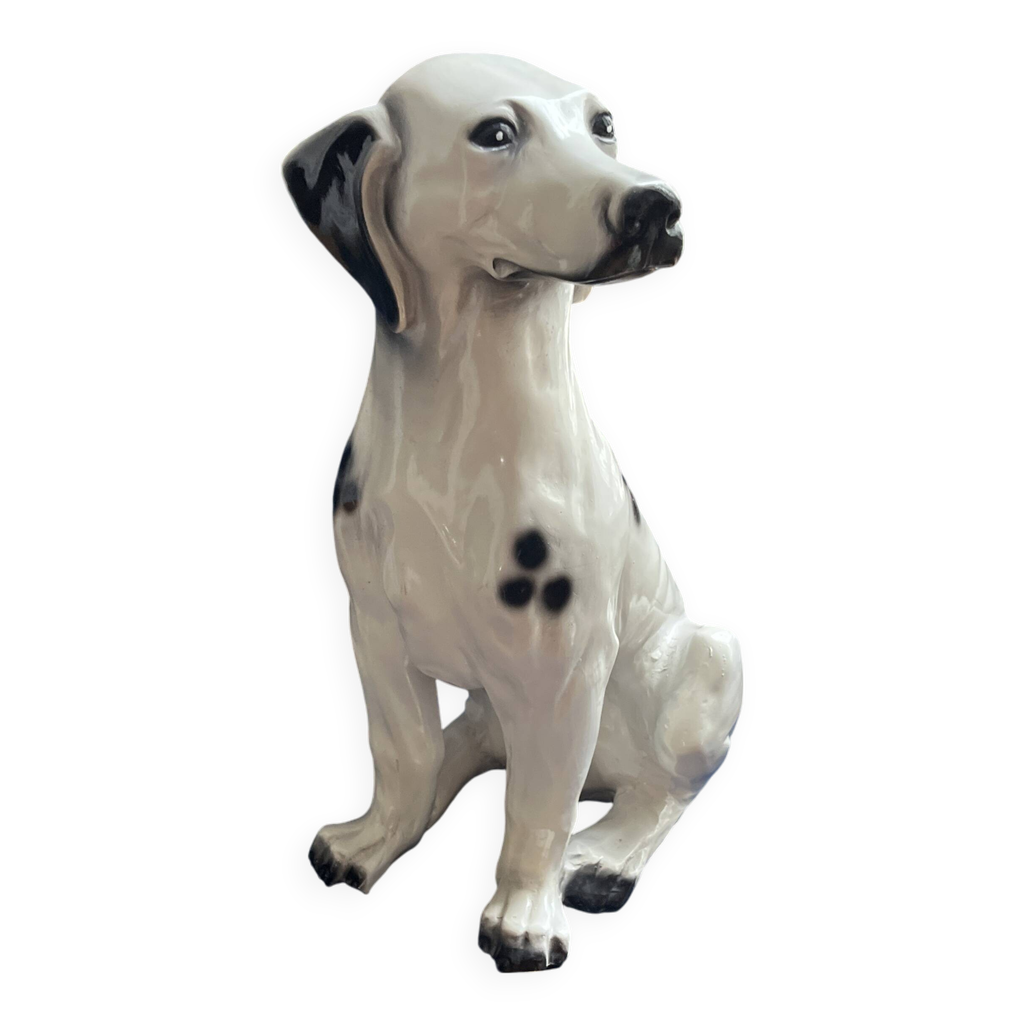 Figurine En Porcelaine Vintage - Dalmatien Et Son Chiot - Décoration Animale Pour Chambre Bébé