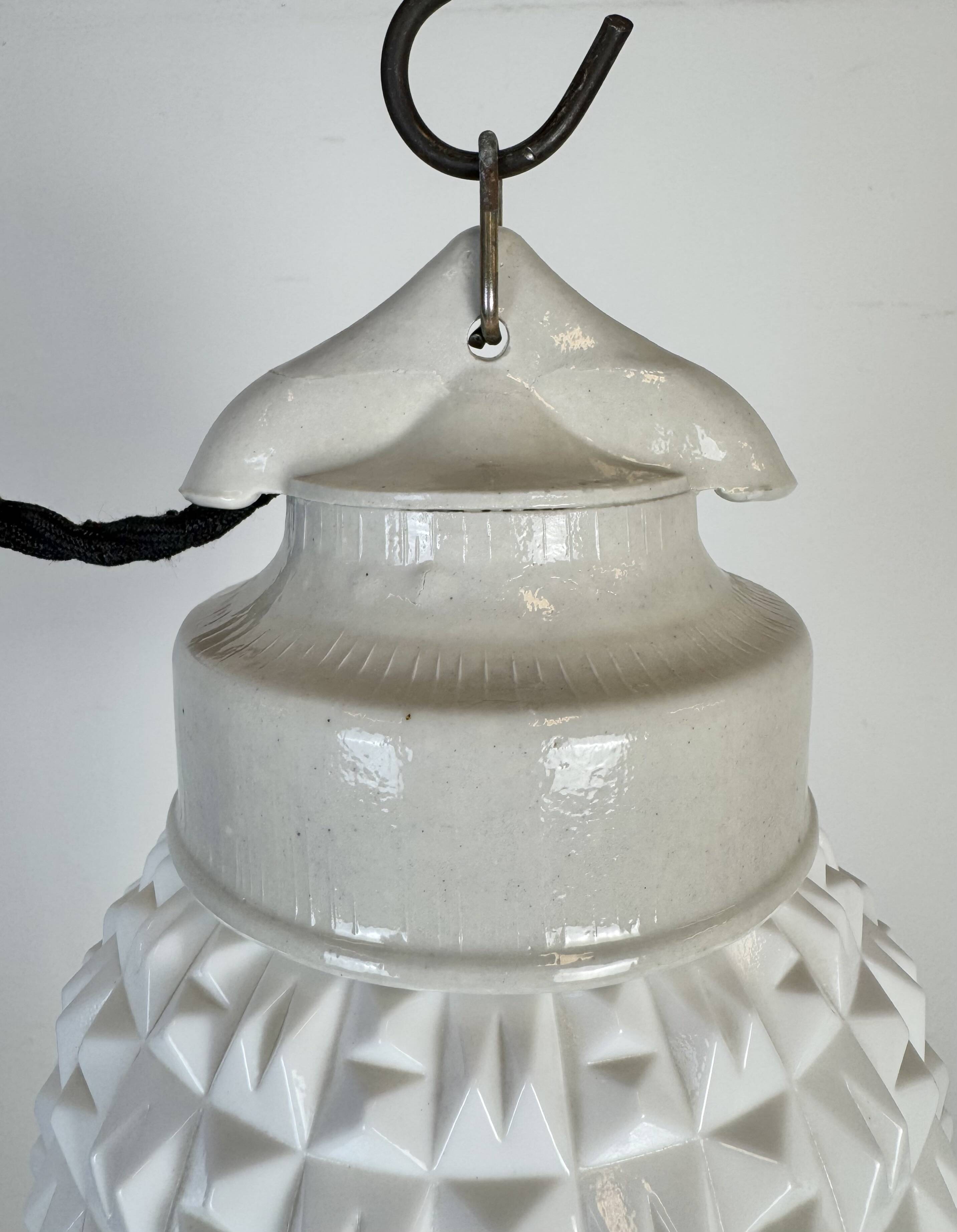 Vintage White Porcelain Pendant Light, 1970s