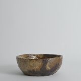 Textured Stoneware Bowl with Sculptural Handle, Handmade Studio Ceramic