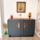 Buffet vintage noir mat et bois brut