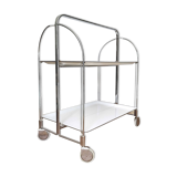 Vintage foldable white bar trolley