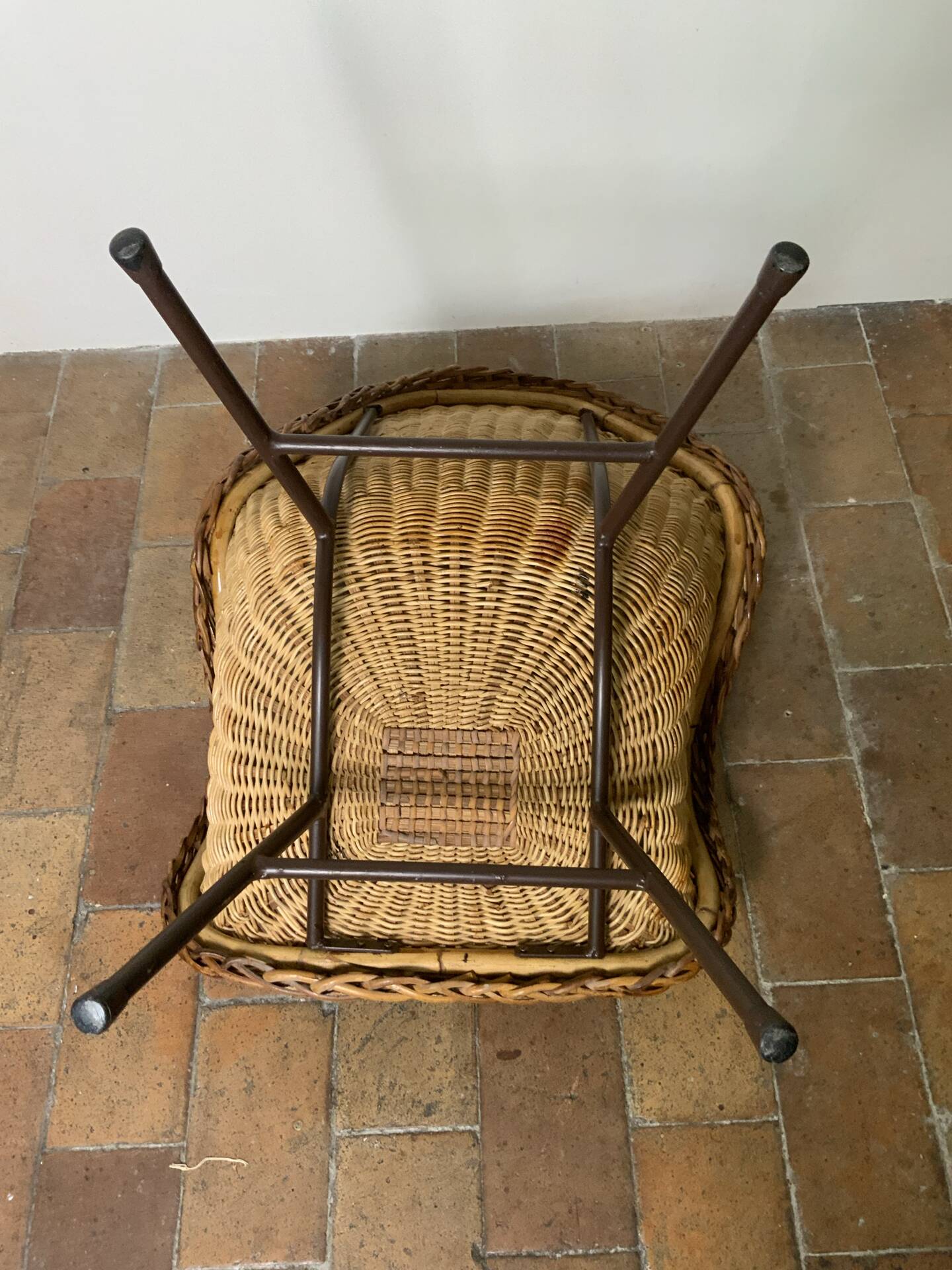 Mid-century wicker armchair