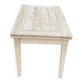 Rectangular farmhouse dining table, extendable, solid wood.