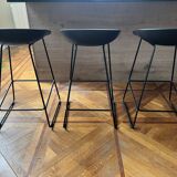 Set of 3 black Hay bar stools