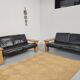 Walter Knoll leather sofa in leather and light oak, 1980