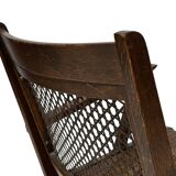 Art Deco oak armchair with webbing 1950s minimalist